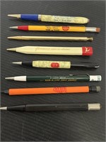 Vintage pen and pencils with business names