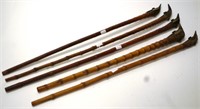 Five Chinese bamboo opium pipes
