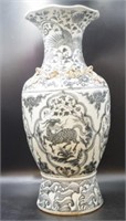 Antique Chinese pottery baluster vase
