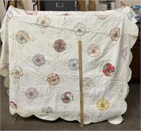 Hand Stitched Embroidered Twin Quilt