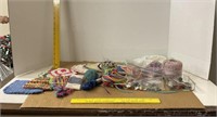 Crochet Coasters, Buttons, Yarn, Quilt Binding