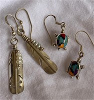 (2) Pairs of Native American Sterling Silver
