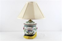 Vtg. Chinese Export Porcelain Ginger Jar Lamp