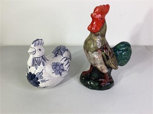 Ceramic Rooster and Hen