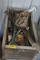 wooden box of misc tools