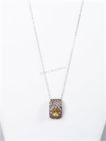 Sterling Silver Necklace w/Citrine Pendant