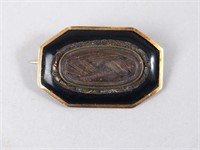 Antique Mourning Brooch w/Lock of Hair