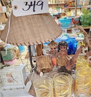 Vintage Tropical Doll Lamp