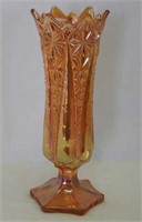 Footed Prism Panels vase - marigold