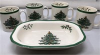 Spode Christmas Tree Coffee Mugs, Spode Christmas