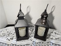 New Black Chickenwire lanters w/ LED candle