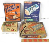 Lot of 4,Cardboard Advertising Boxes