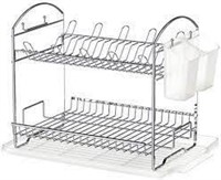 SimpleHouseware Dish Drainer with Drainer Chrome