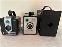 3 Vtg. Midcentury Box Cameras