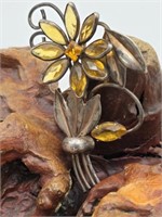 MCM Sterling Silver Flower Brooch