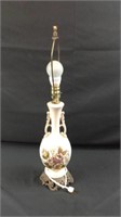 Vintage porcelain lamp gold flake paint