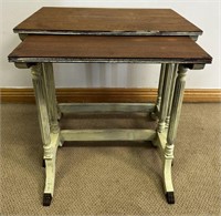 LOVELY SET OF 2 MAHOGANY NESTING TABLES