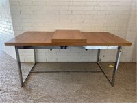 Modern Table/Desk with Chrome Base and Leaf