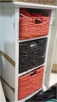 Three basket storage unit a little worn includes