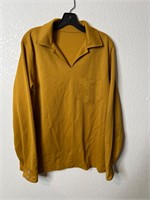 Vintage 1960s Mustard Yellow V Neck Shirt