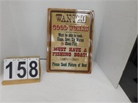 Wanted Good Woman Sign 17" X 12" Metal