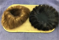 Pair Of Vintage Mink  & Fur Hats In Hat Box