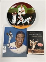 BOB FELLER LOT WITH AUTOGRAPHED PICTURE