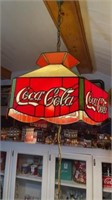 Coca-Cola Brand Stained Glass Light Fixture