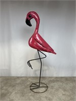 Metal Flamingo Lawn Art 33 inches tall