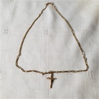 10K Gold Cross Necklace 14 grams