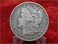 1897 O -Morgan Silver dollar US coin.