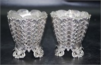 Pair of Victorian sterling silver vases