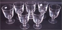 Seven 6" high Steuben crystal water goblets