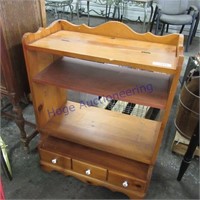 Wood shelf w/ bottom drawers, 26W x 32" tall