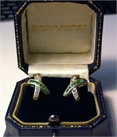 Bailey Banks 14 KT Emerald Diamond Earrings