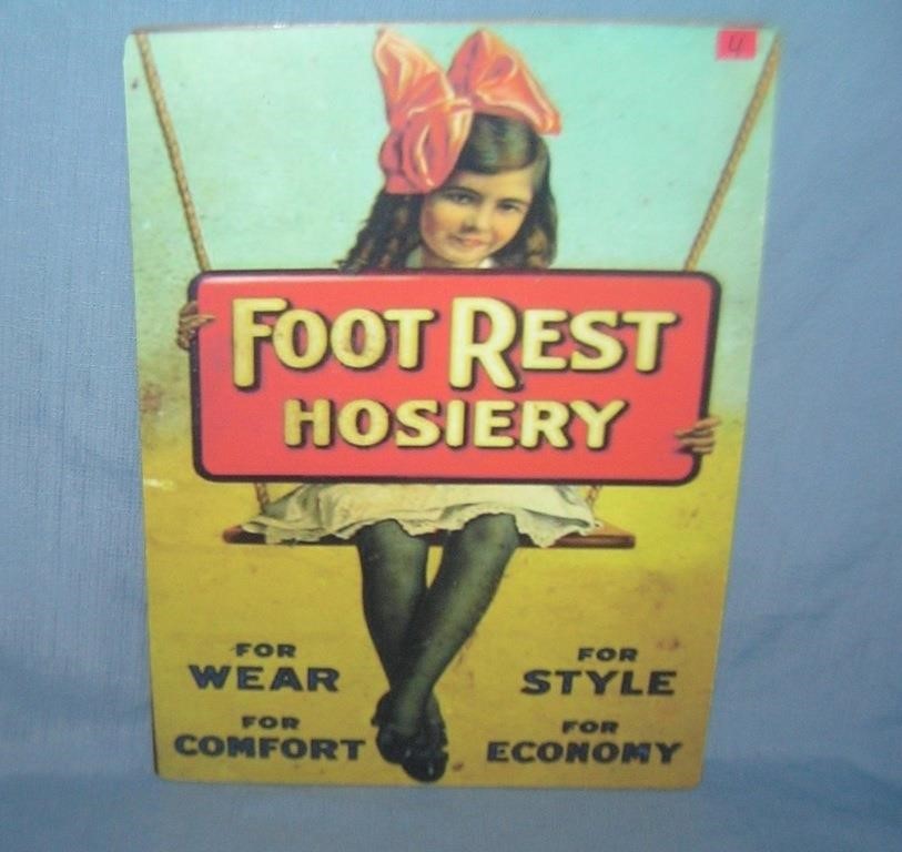 Foot Rest Hosiery retro style advertising sign