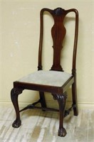 Chippendale Style Oak Side Chair.