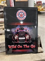 RED CROWN WILD ON THE GO TIN SIGN-