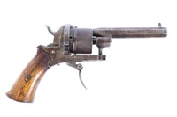 Belgium Proofed DA Pin Fire Revolver Circa 1860