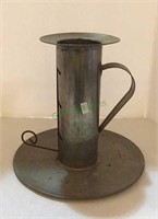 Tin candle holder for large and tall pillar