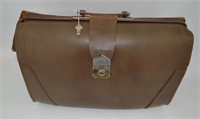 Vintage Leather Tote With Key