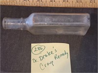 Dr Drake's Croup Remedy antique medicine bottle