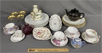 China Grouping: Lenox, Limoges, Cups and Saucers