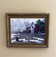 Farmhouse Winter Scene Print