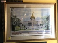 SC STATE CAPITOL PRINT-ARTIST SIGNED AND NUMBERED,