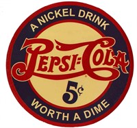 12" Round Pepsi Cola Tin Sign x2