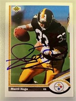 Steelers Merril Hoge Signed Card with COA