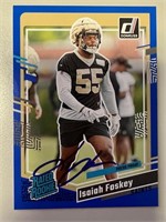 Saints Isaiah Foskey Signed Card with COA