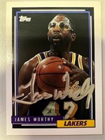 Lakers James Worthy Signed Card with COA