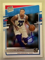 76ers Mason Jones Signed Card with COA